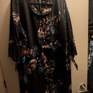 EVRI Black Dress with Colorful Floral Design